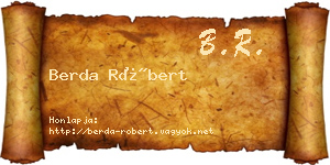 Berda Róbert névjegykártya