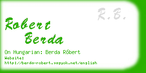 robert berda business card